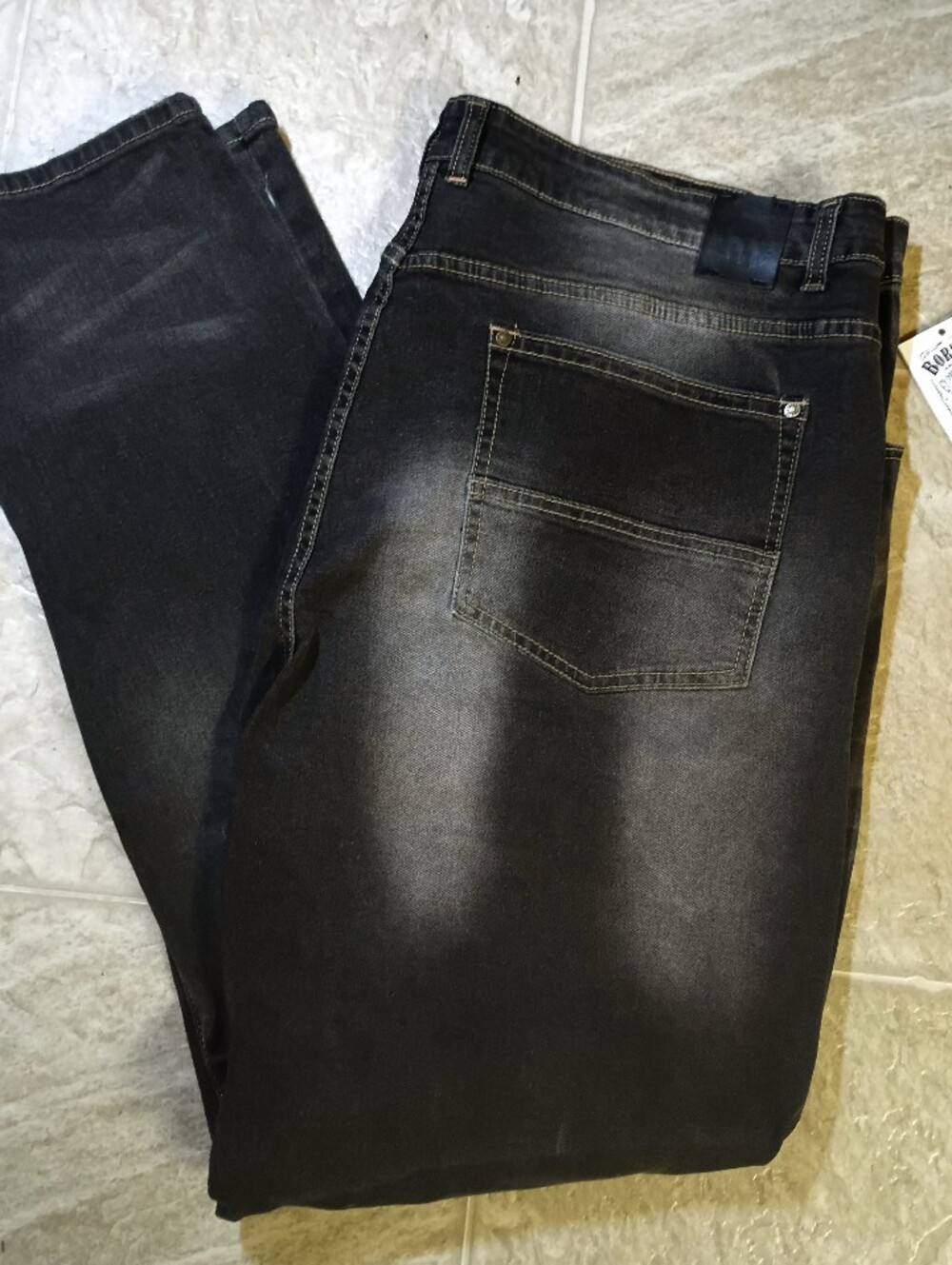 Men's Black Washed Jeans - Classic Straight Fit Bornfly size 44 NWT